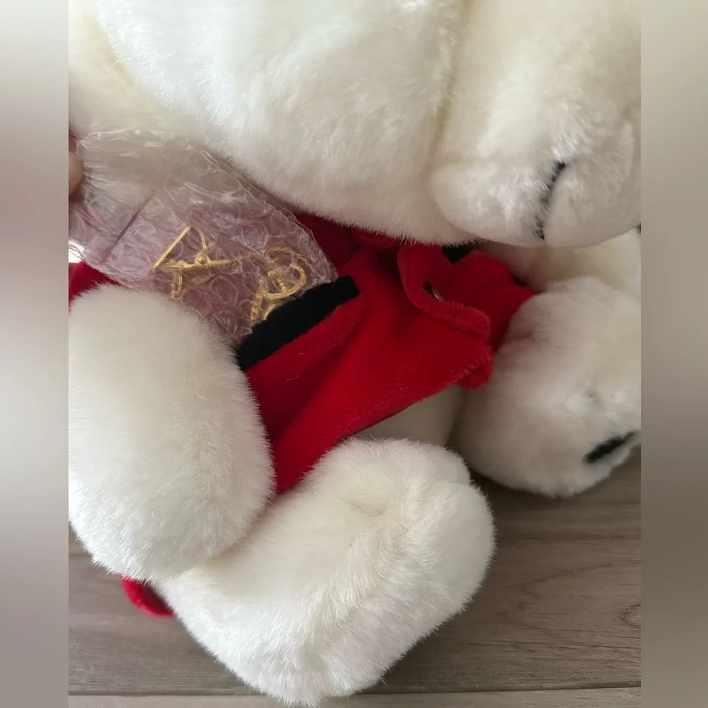Coca Cola Plush White Bear with Red Vest - Picture 4 of 6